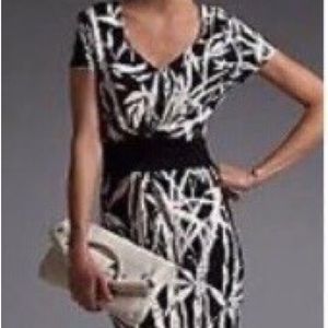 Talbots short sleeve v neck dress with pleated front.